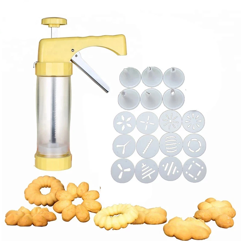 

DIY Baking Tools Plastic Cookie Maker Press Set Kit With 16 Tips Baking Tools