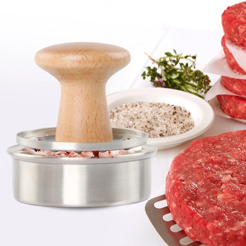 

1 Set Round Shape Hamburger Press Stainless Steel Hamburger Meat Mould Beef Grill Burger Press Kitchen Patty Maker Mold