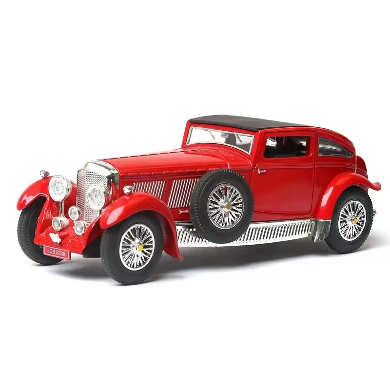 

1:28 Bentley 8L 1930 Antique car sound and light power control decoration retro model toy gift