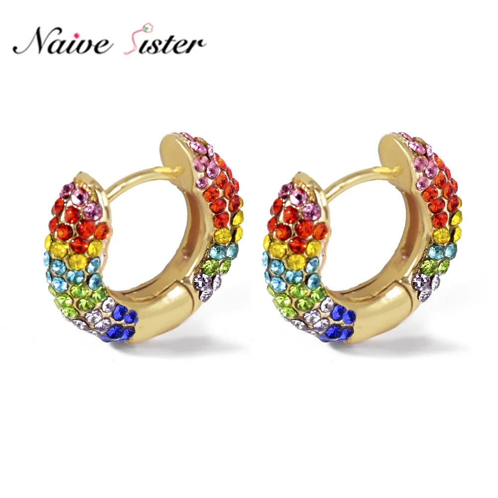 Женские серьги гвоздики из меди с чешским камнем|Серьги-гвоздики| |