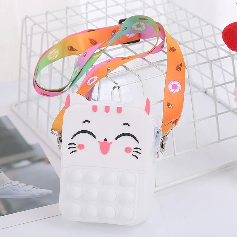 Модная Сумка-кошка через плечо с простым затемнением сжимаемая пузырьковая