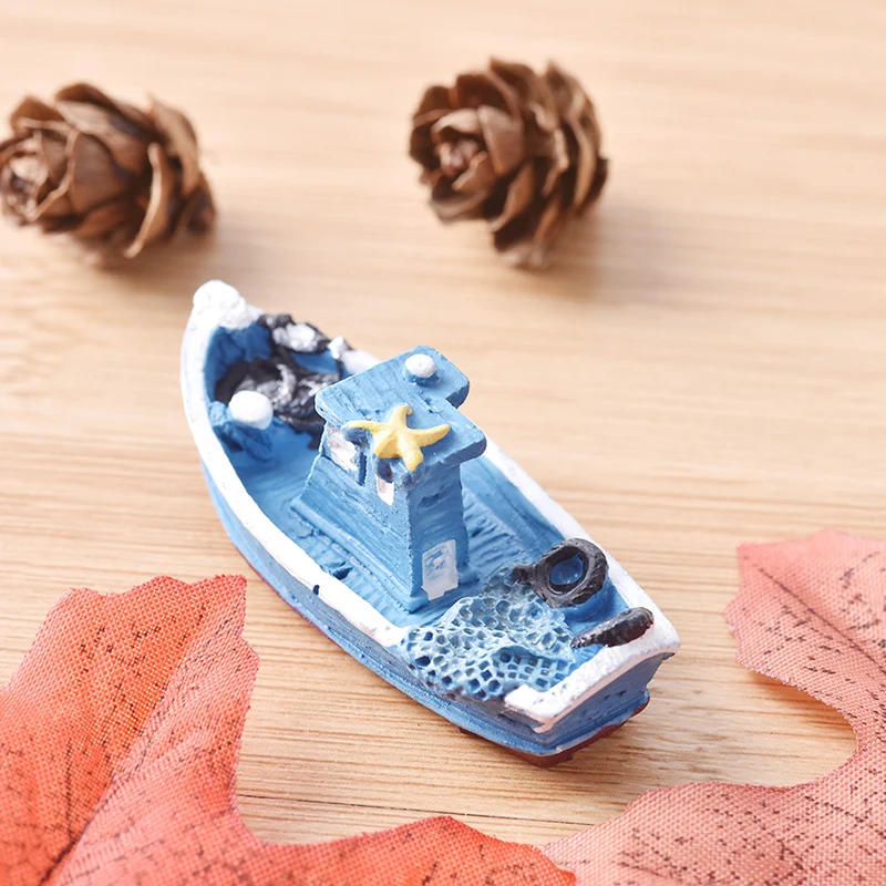 

Pop 1pcs Yacht Ship Fishing Boat Miniature Fairy Garden Home Houses Craft Micro Landscaping Decor DIY Accessories