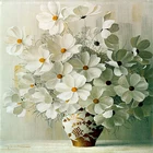 Набор для вышивки крестиком сделай сам, полная вышивка, набор для рисования на холсте с белыми маленькими маргаритками, Настенный декор