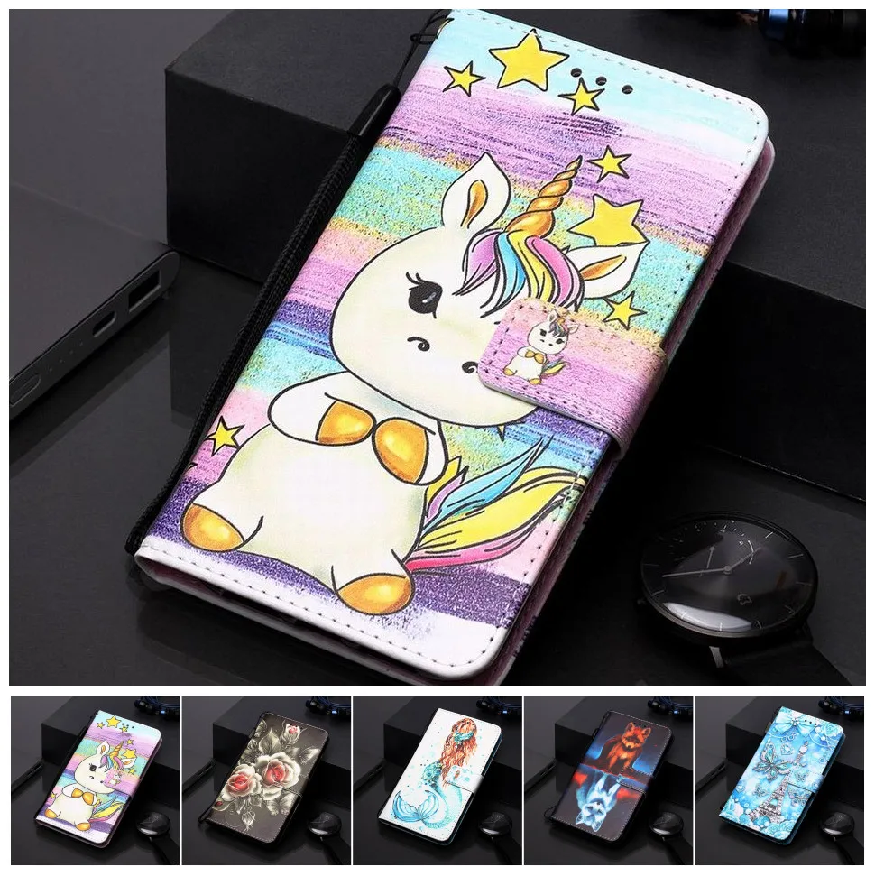 Детский чехол-книжка с розой и русалочкой для девочек Samsung Galaxy S8Plus S9Plus