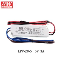 mean well switching power supply lpv 20 20w 5v 12v 15v 24v constant voltage waterproof plastic led driver ip67 ac dc meanwell