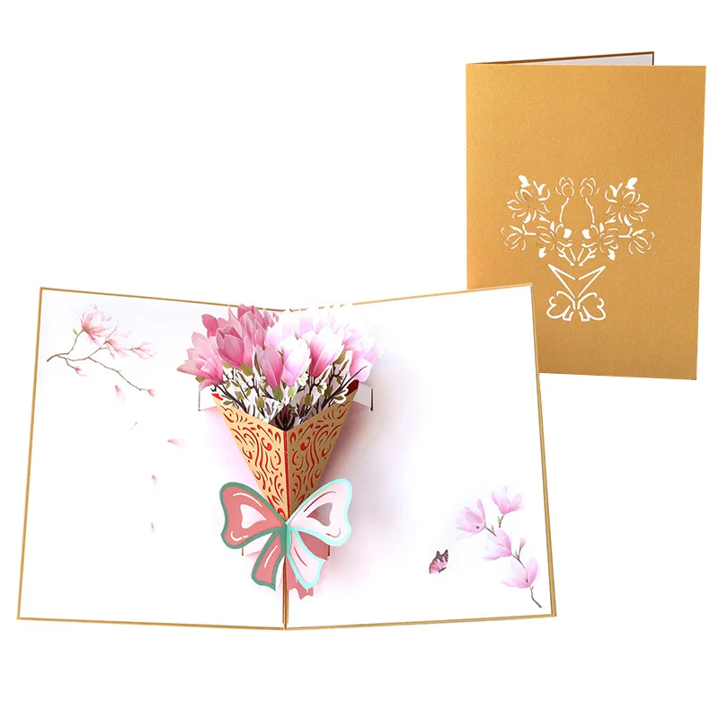 

3D Pop-Up Cards with Envelope Sticker Birthday Card Weeding Greeting Card Postcards Gifts Card for Girl Kids Wife Husband