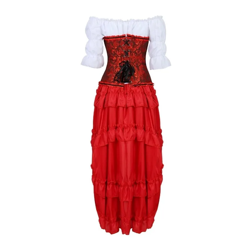 Женское платье-корсет в стиле стимпанк Женская Сексуальная Блузка с цветочным