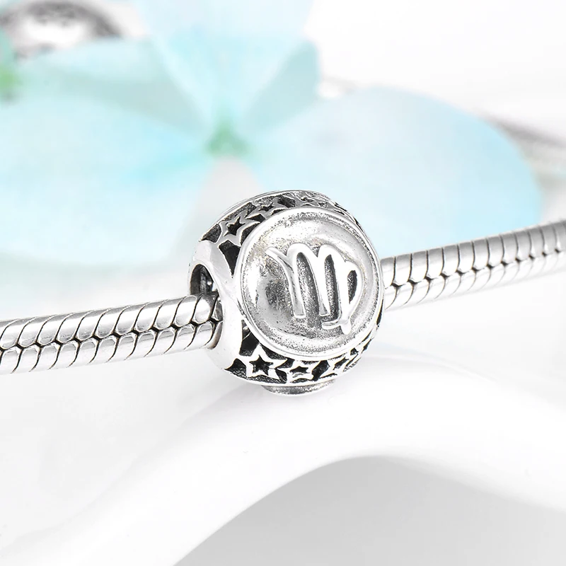 2018 Women accessories trendy Virgo Constellation 925 Sterling Silver bead Fit Original European Charm Bracelet Jewelry making | Украшения