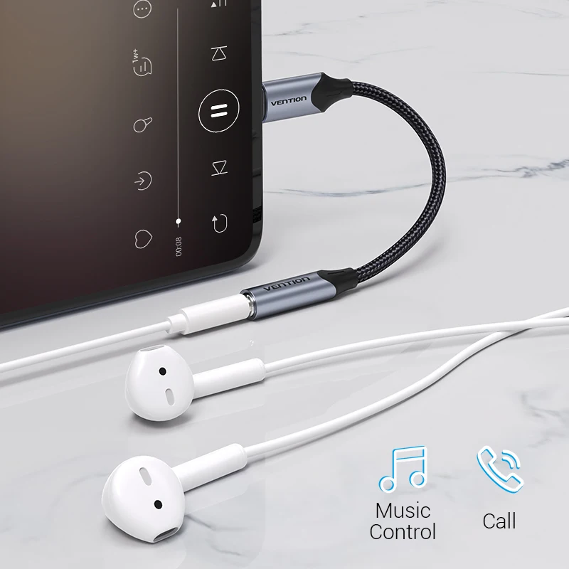 Переходник Vention Type-C/3 5 Jack для наушников USB-C мм аудиокабель Huawei P40 P30 Pro Xiaomi 10 9 -