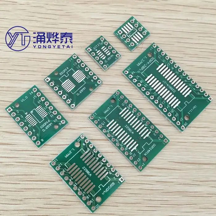 

YYT 35pcs=7value*5pcs PCB Board Kit SMD Turn To DIP SOP MSOP SSOP TSSOP SOT23 8 10 14 16 20 24 28 SMT To DIP