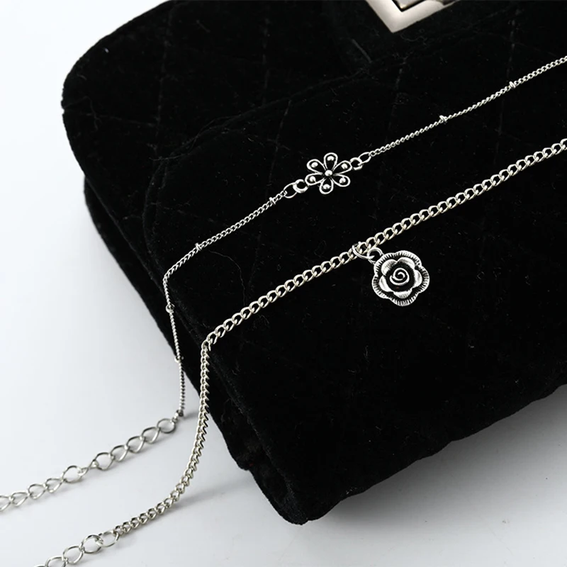 

Anklet Bracelet for Women Antique Silver Color Sunflower Multilayer Anklet Bohemia Leg Chain Women Girl Party Beach Foot Jewelry