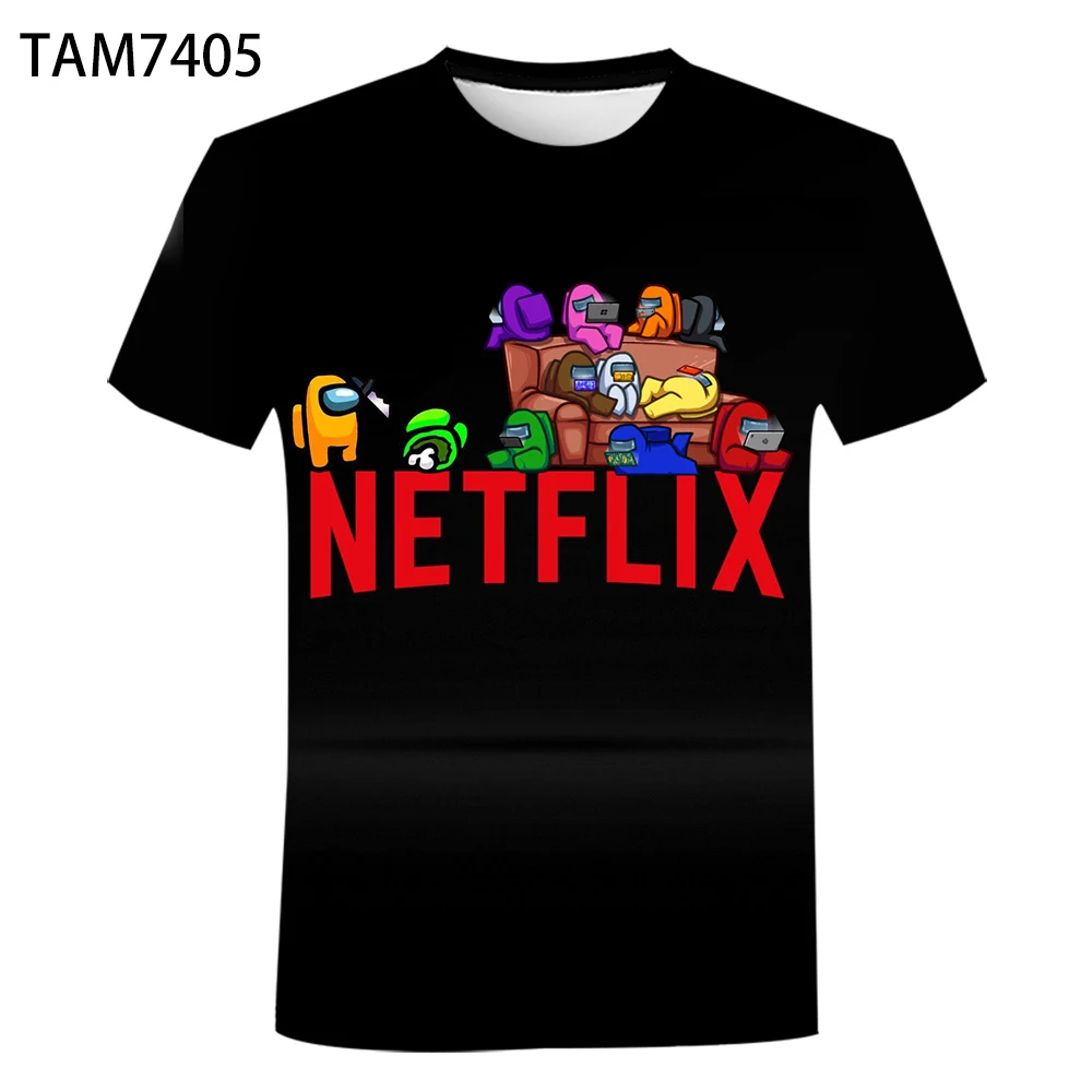Netflix 2021 Новый 3D печать простая футболка мужская и женская летняя обувь