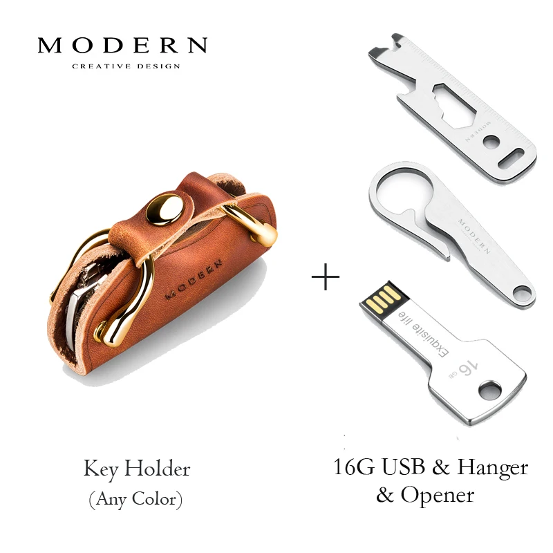 holder 16G open hang Современный бренд, новинка, натуральная кожа, умный органайзер для ключей, брелок для ключей, кошелек, креативный, для путешествий, для мужчин и женщин, подарок - Цвет: holder 16G open hang