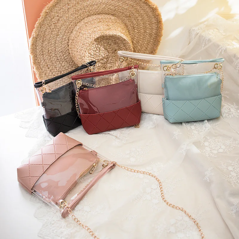 Новая Прозрачная женская сумка-мессенджер с цепочкой 2019 на плечо для мамы и