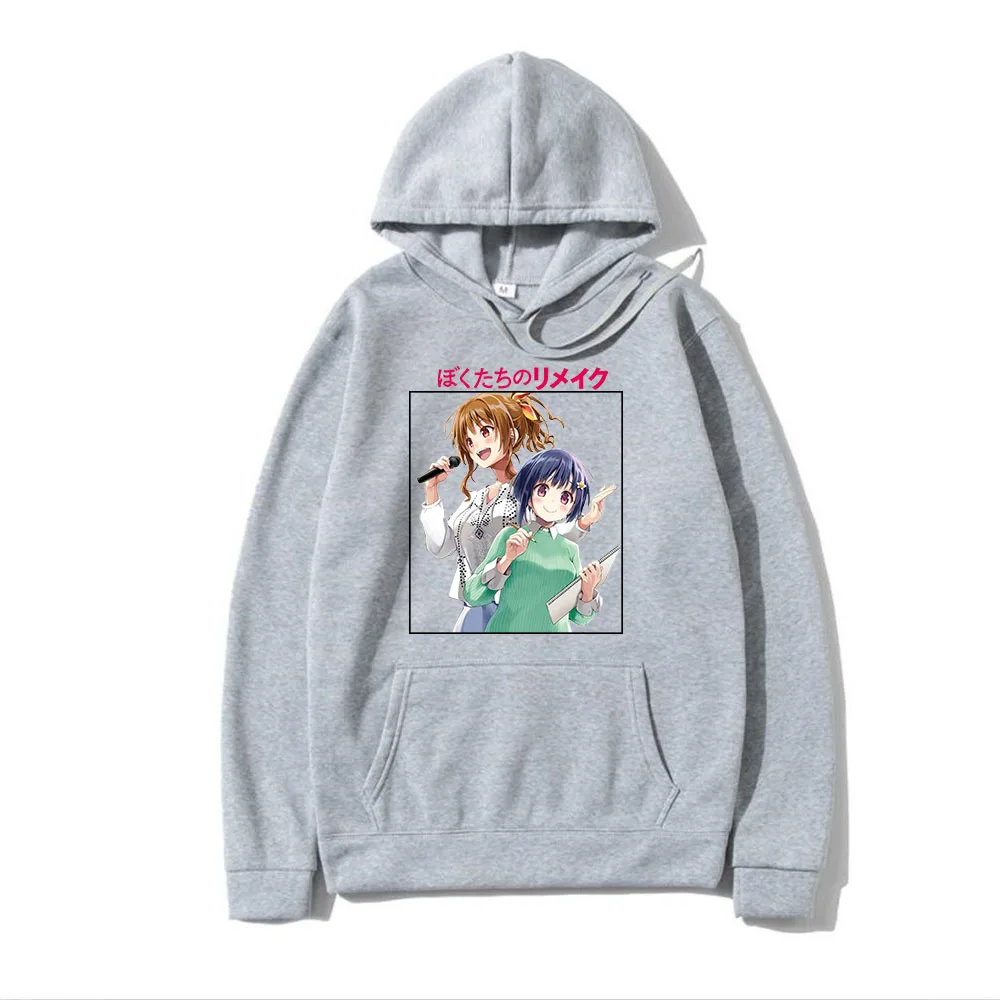

Japanese hot anime Remake our life hoodies with print for men and women Remake our life long sleeve cotton adult tops hooded