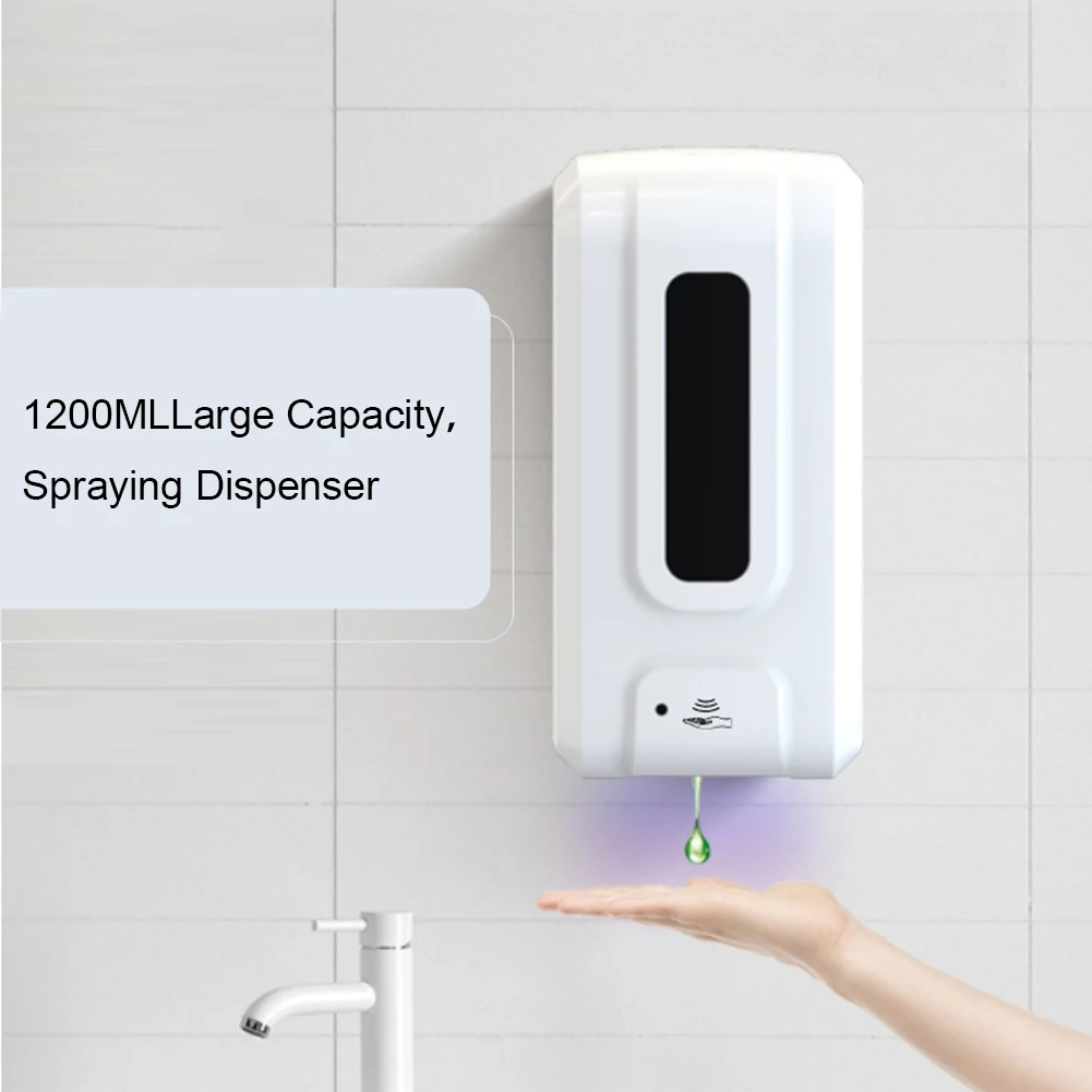 

1200ML Automatic Wall Mounted Infrared Induction Hand Disinfection Machine Touchless Alcohol Sanitizer Liquid Soap Gel Dispenser