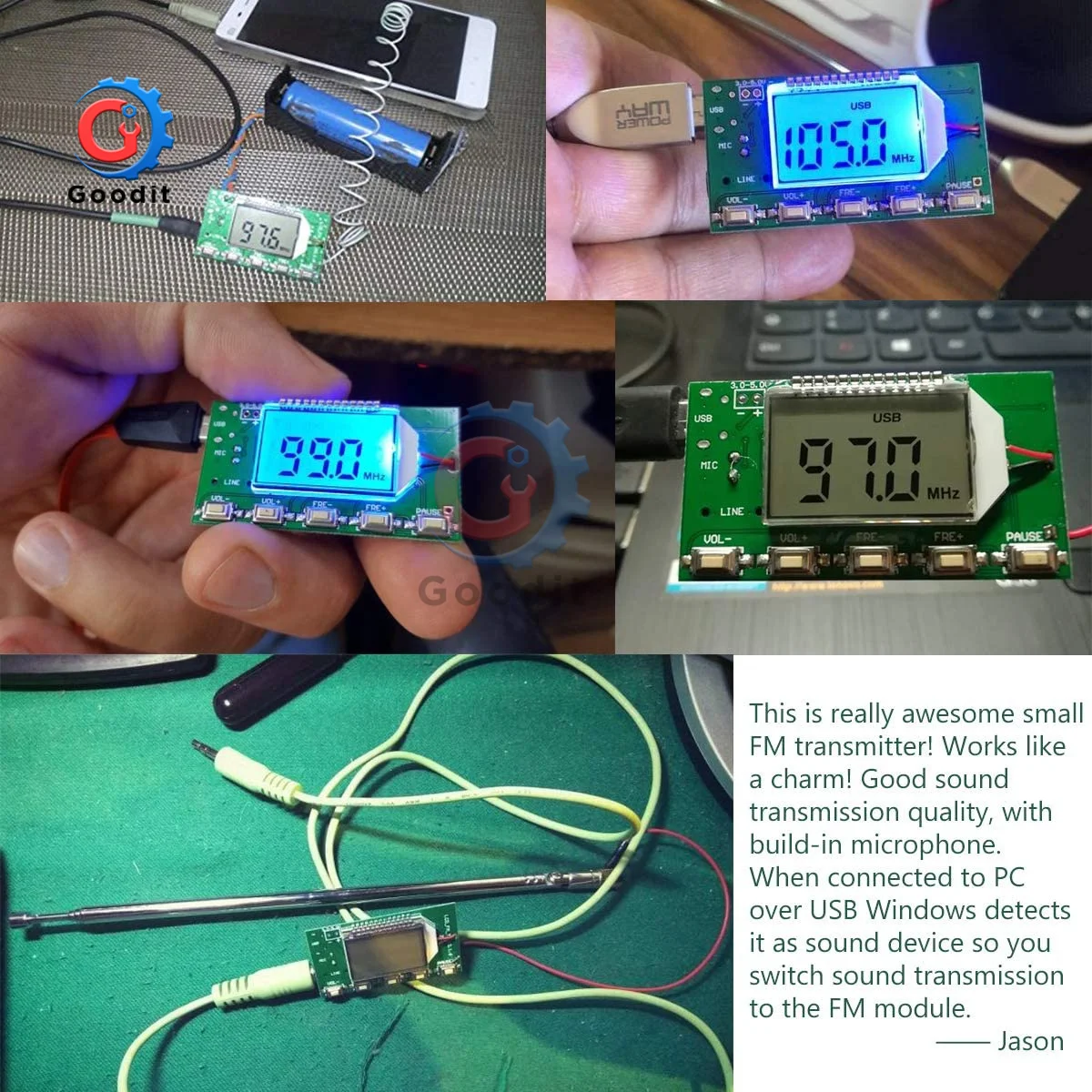 DSP PLL ЖК-дисплей FM-передатчик приемник модуль (87-108 МГц) цифровой беспроводной