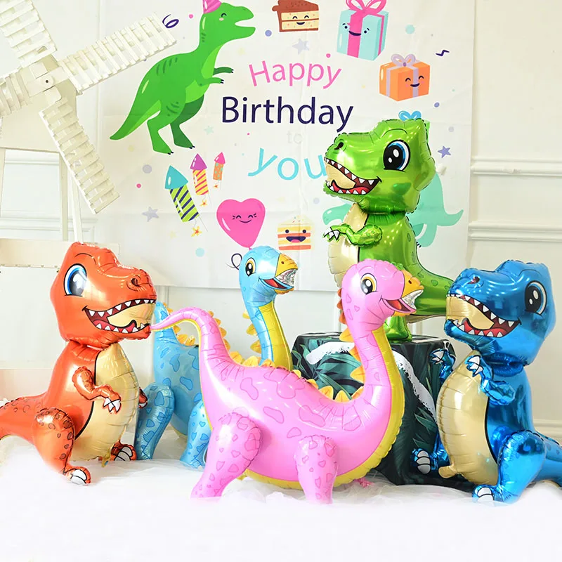1 шт. 4D стоячие подвижные воздушные шары из фольги с динозаврами животными для
