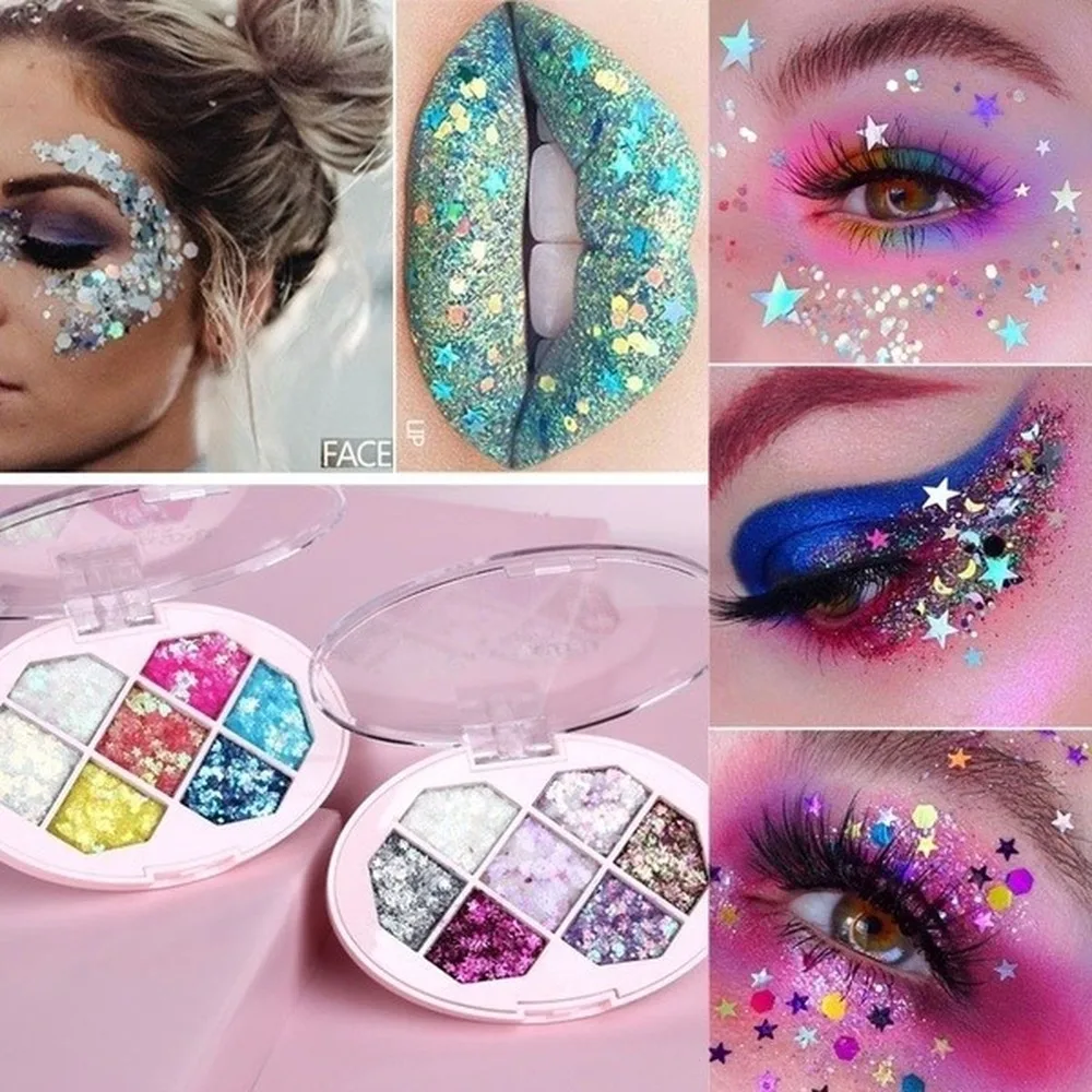 Набор из 7 цветов блестки для лица и тела блестящие гелевые тени век вевечерние