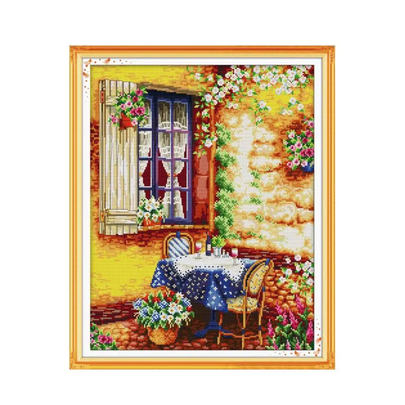 

Summer afternoon cross stitch kit 18ct 14ct 11ct count printed canvas stitching embroidery DIY handmade needlework