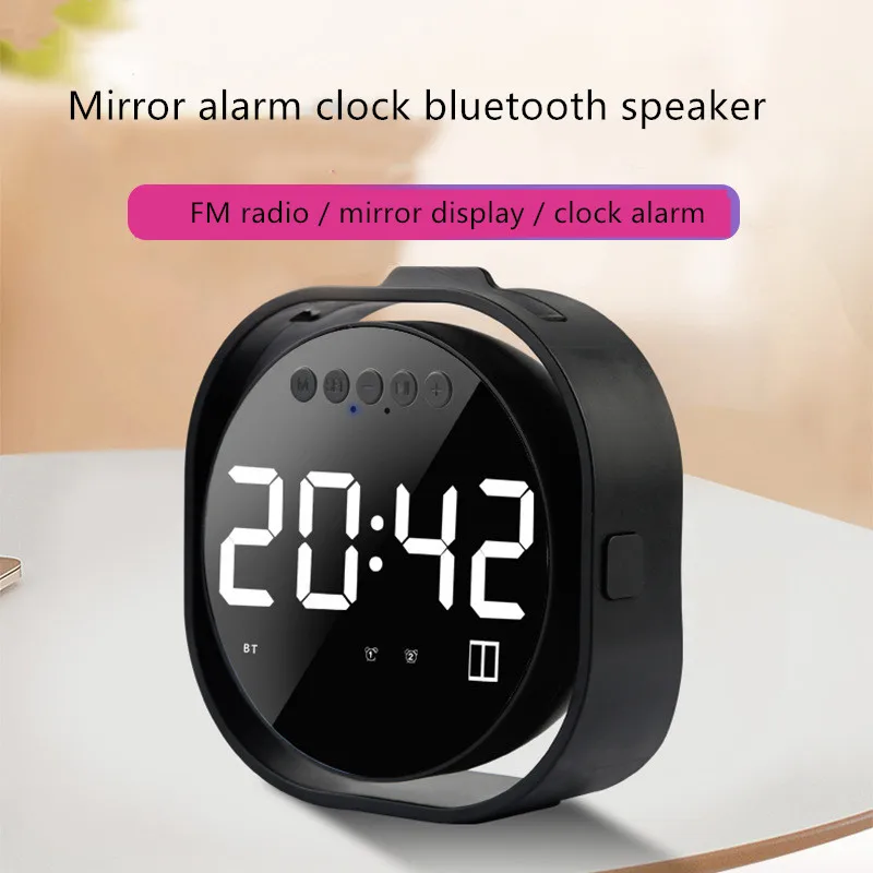 Мини портативный беспроводной динамик s зеркальный будильник Bluetooth колонка карта