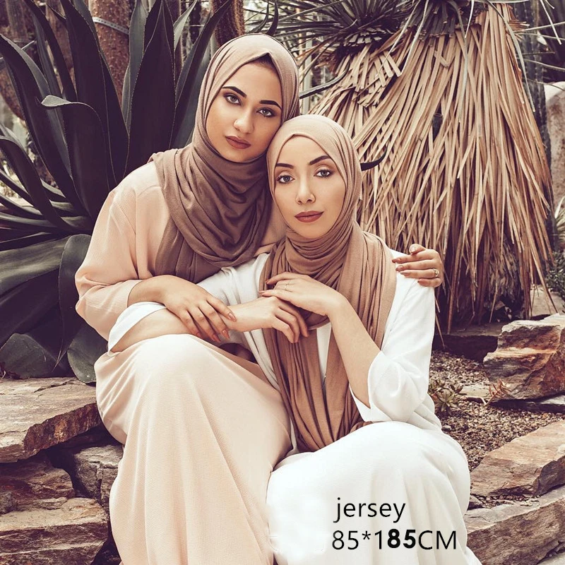 Мусульманский Женский трикотажный хиджаб 85*180 см шарф мусульманский мягкий