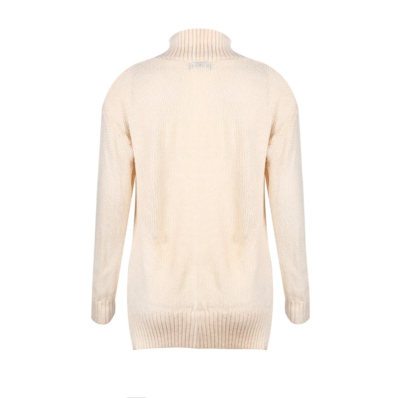 HDY Haoduoyi Осенние Топы Женская модная одежда водолазка Свободный пуловер маятник