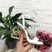Gladiator Letter Wedge Sandals Women Open Toe Pink Red Leather Ankle Strap Strange High Heels Shoes Woman Sexy Party Shoes