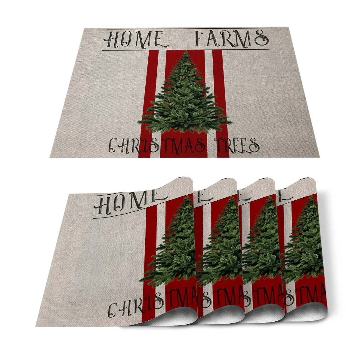 Дорожка на стол с изображением рождественской елки для дома и кухни Декоративная