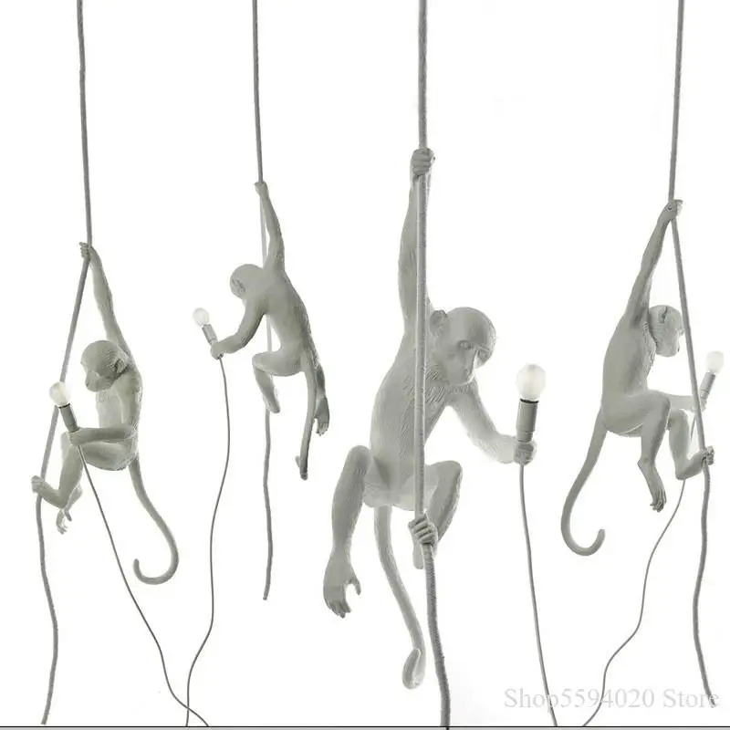 Ретро-лампа в форме обезьяны итальянского дизайна люстра для спальни Подвесная
