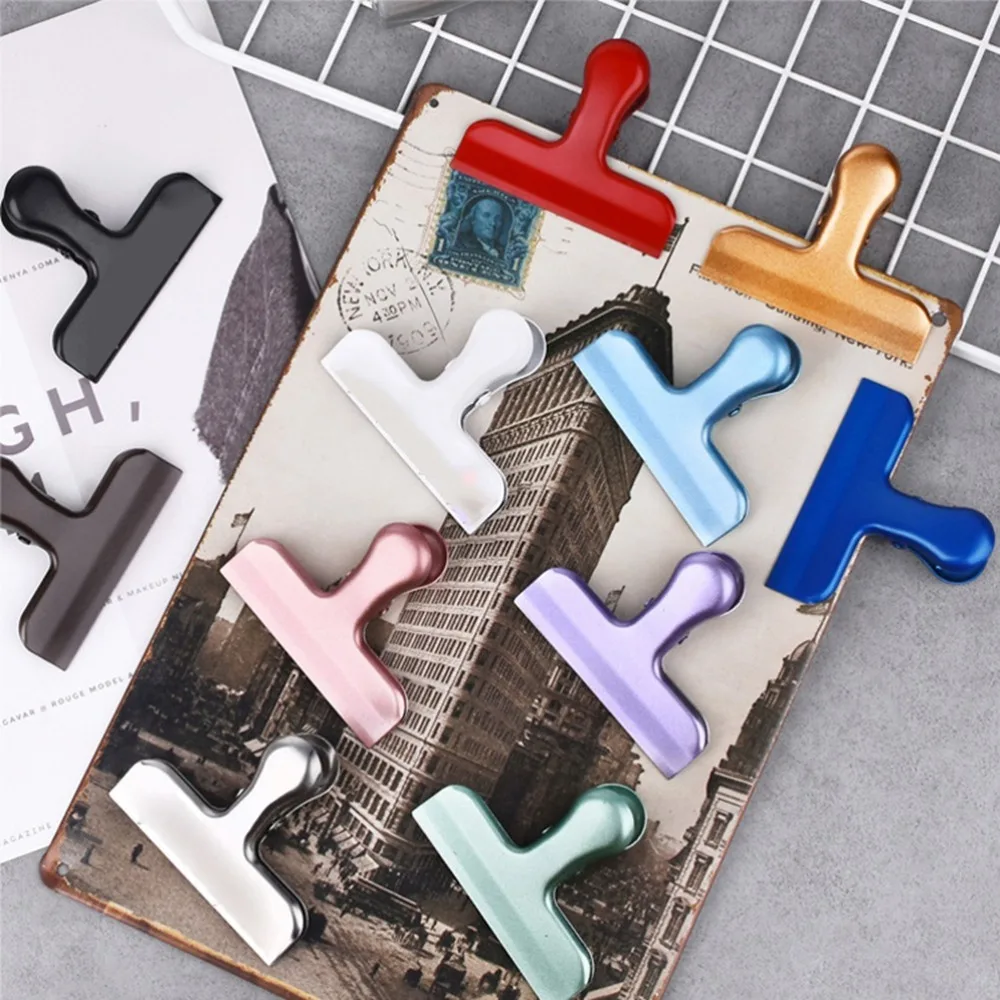 

6 Pcs Stainless Steel Food Clips Creative Sealing Clips Snacks Food Saver Great for Home Kitchen Refrigerator - 6.3x7.7cm (Rando