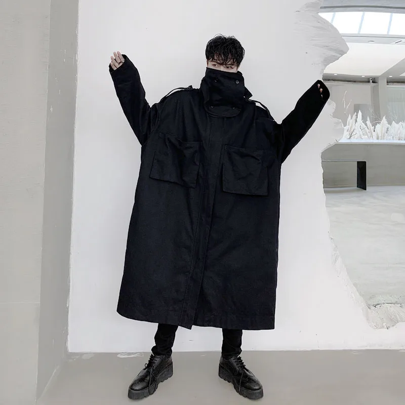 Куртка Мужская/Женская со съемным воротником свободная Повседневная Длинная
