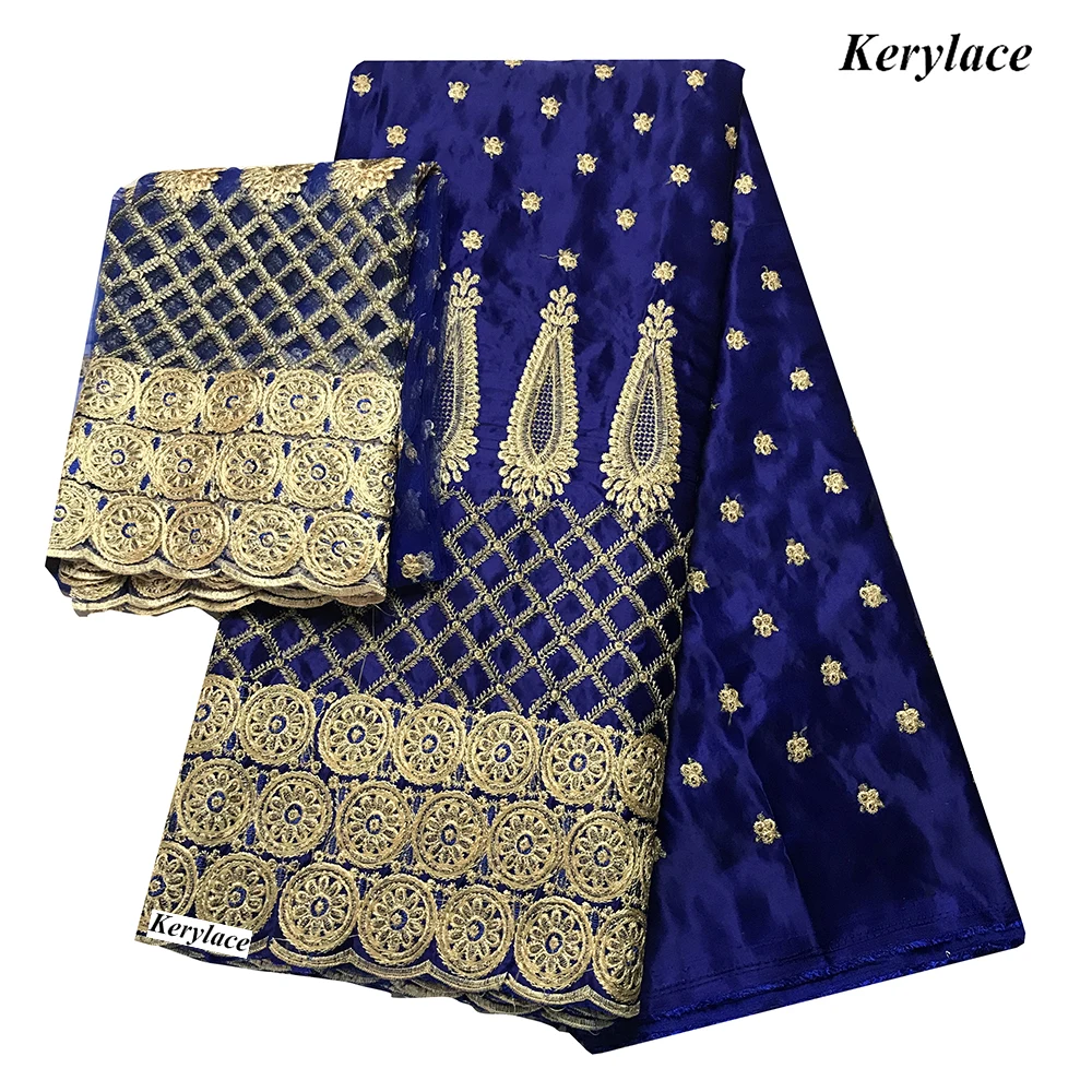 Королевская Синяя кружевная ткань George нигерийское вечернее платье африканская