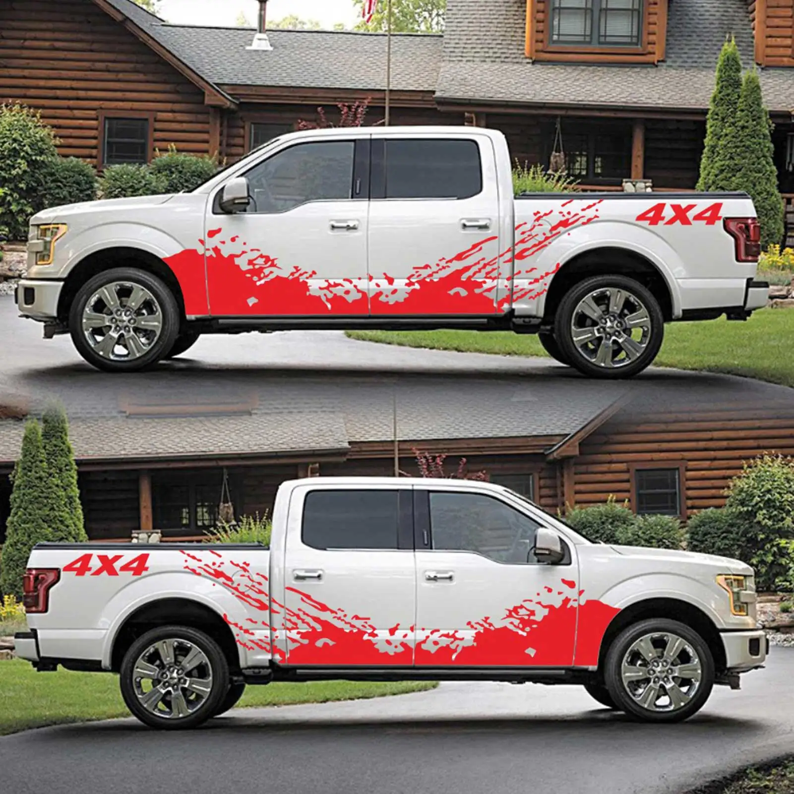 

4PCS Universal 190X50CM Car Sticker Off-Road Vehicle Reflective Stickers Durable Car Scratch Decal Paster