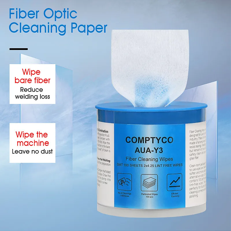 

AUA-Y3 Fiber Cleaning Wipes Dustfree Paper Fiber Optic Low-lint Wipes Optical Fiber Clean Paper FTTH Tools Free shipping