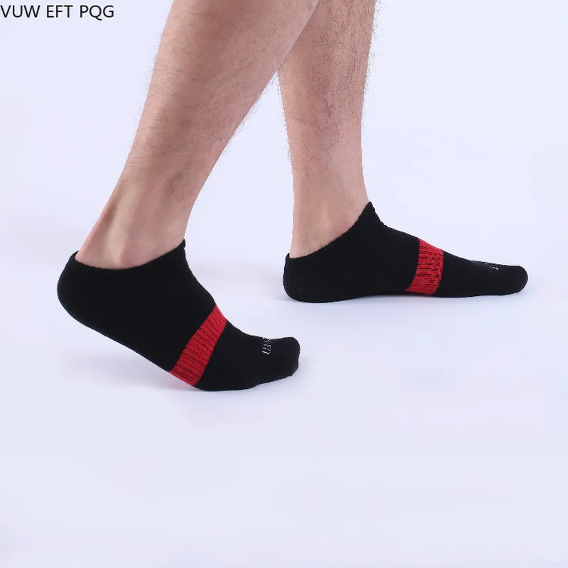 Business Man Socks Short Thick Towel Bottom Fashion Black And White Cotton Sweat Comfortable Lines Textile Summer