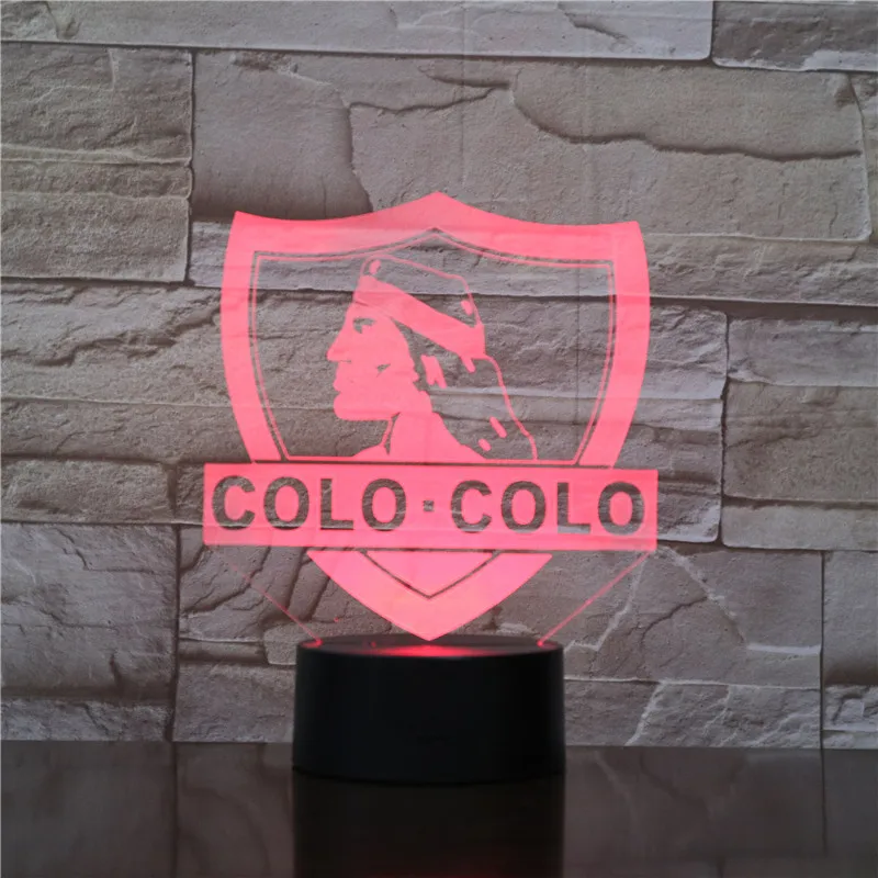 Colo-Colo футбол 3D светодиодный USB лампа Акриловая Новинка рождественское освещение подарок RGB сенсорный пульт дистанционного управления игрушки 1977