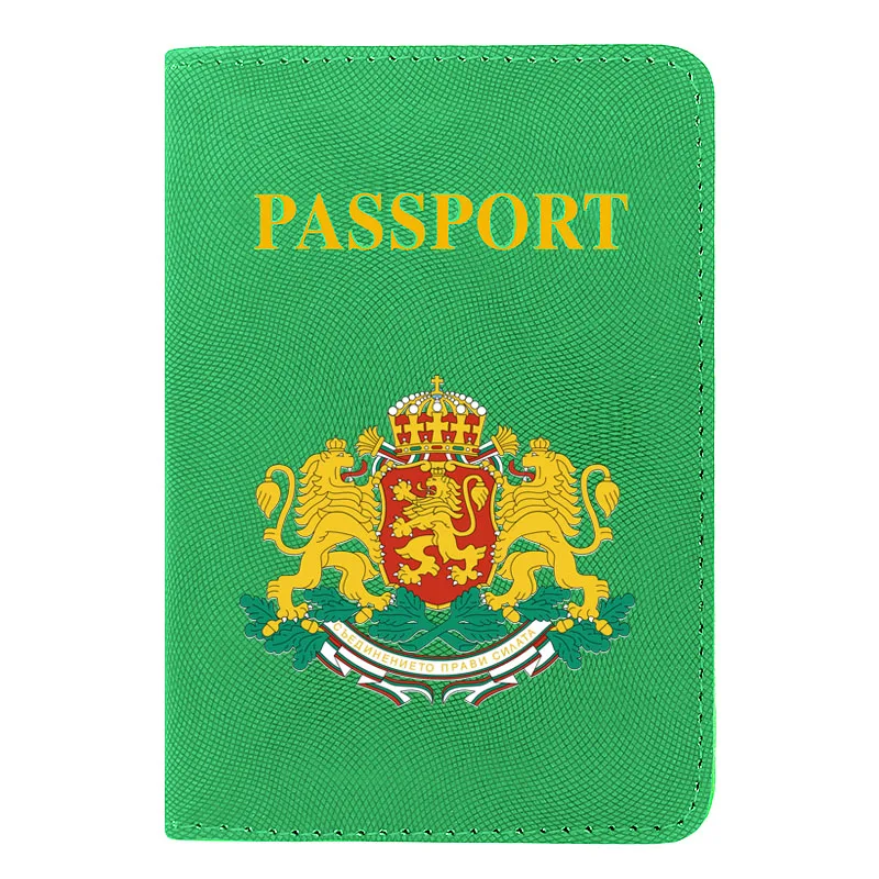 

Fashion Men Women Passport Cover Pu Leather Република България Printing Travel ID Credit Card Holder Passport Case