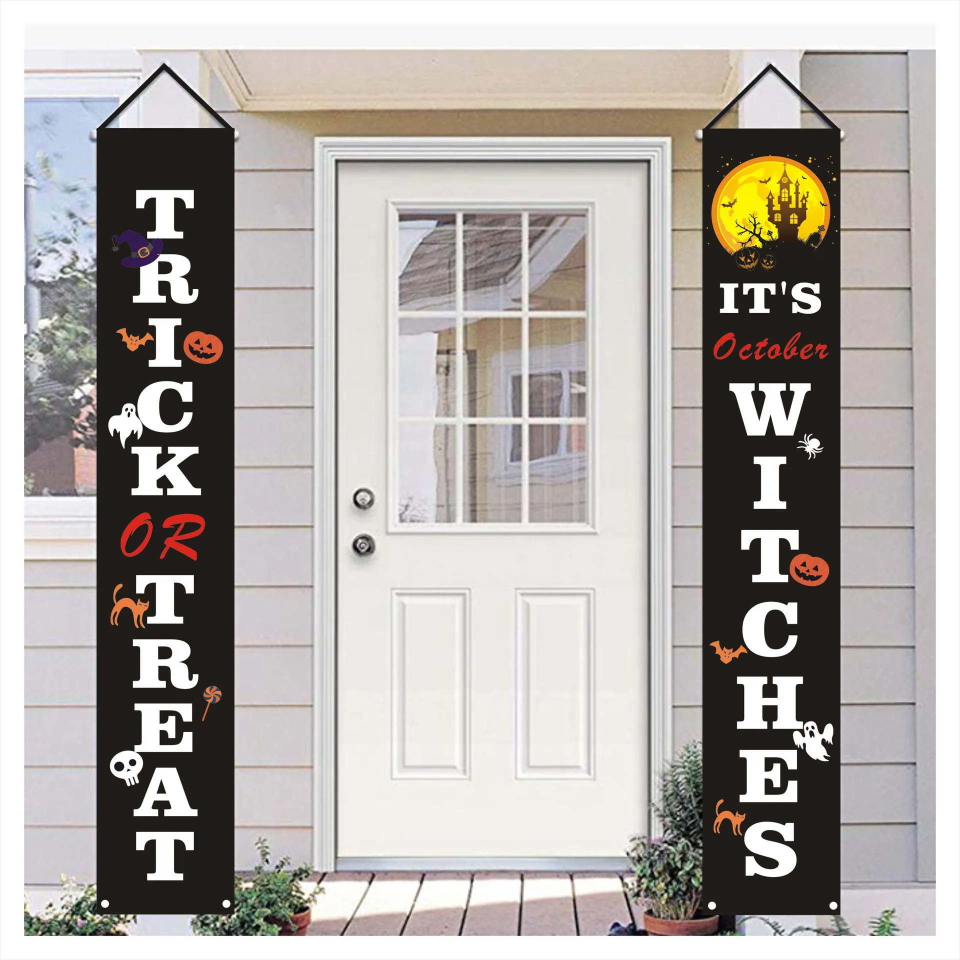 Halloween door curtain halloween couplets banner decoration |