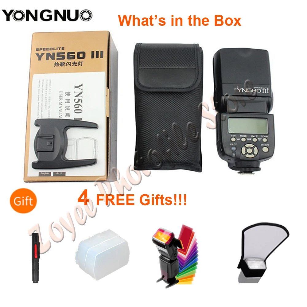 Беспроводная вспышка YONGNUO YN560III YN560 III GN58 Speedlite Speedlight для камер Canon Nikon Olympus Panasonic
