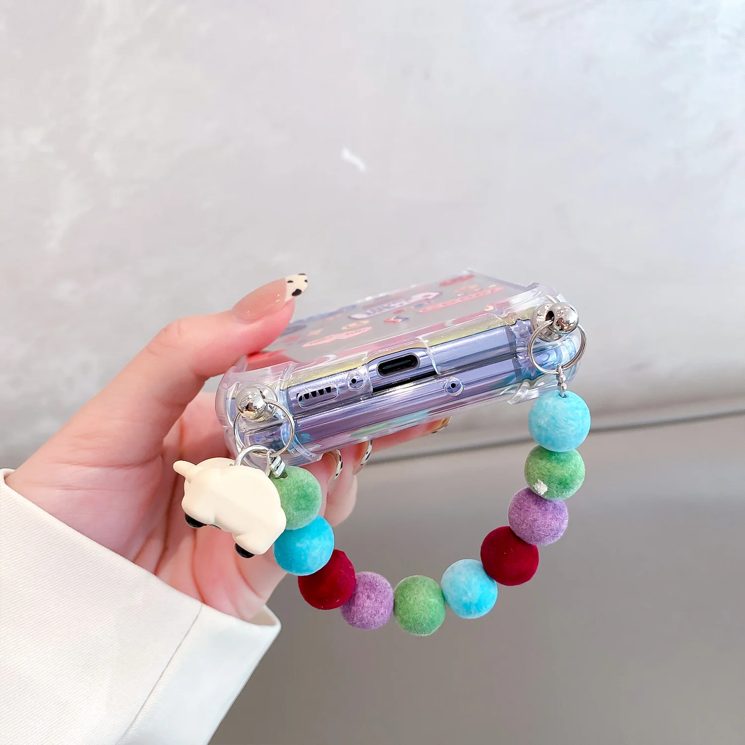 For Samsung ZFlip 3 Cases Transparent Phone Case Cute Contrast Bracelet for Galaxy ZFlip 2 Samsung Back Cover for ZFlip 2 3 Etui