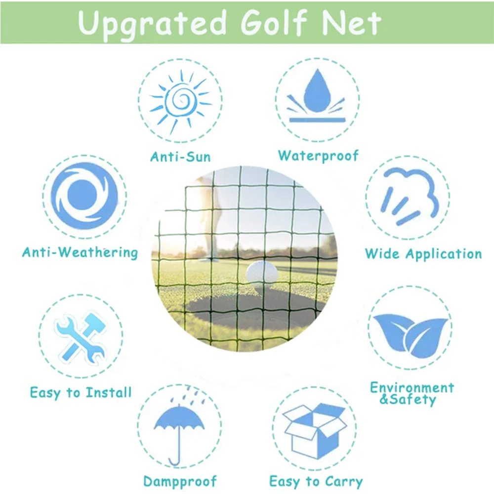 

300cm*300cm Golf Practice Net Heavy Duty Impact Netting Rope Border Sports Barrier Training Netting Golf Training Accessories