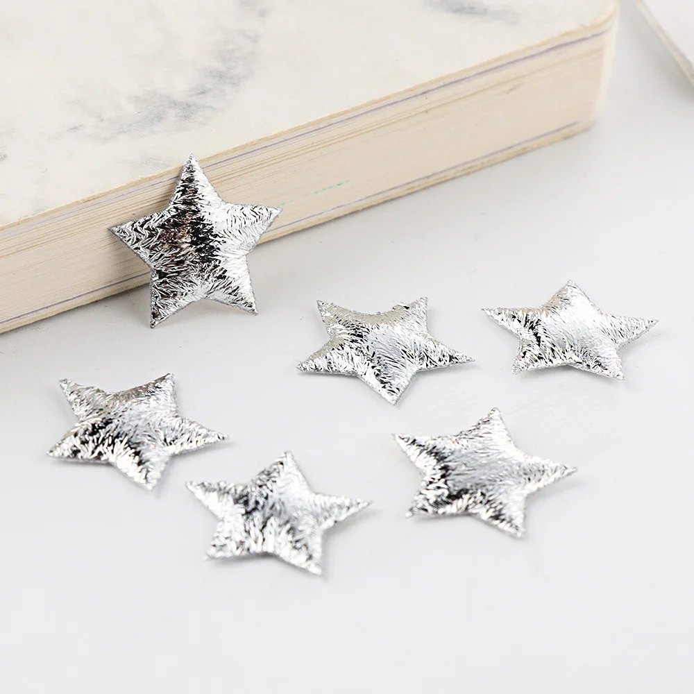 100 шт. 20 мм Золотая/серебряная звезда из мягкой пенопластовой ткани звезды для дня