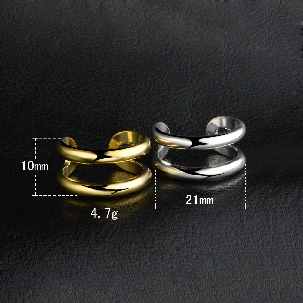 

New 925 Sterling Silver Two lines Personality Opening Ring Women Man Wedding Engagement Party Fashion Charm Jewelry YDHR241