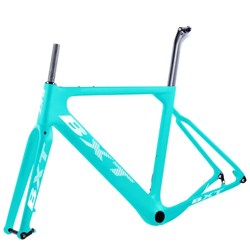BXT green BXT Заводской магазин T800 карбоновая дорога MTB гравий рама велосипеда через мост дисковый тормоз DI2 циклокросс гравий набор углеродных велосипедов - Цвет: BXT green