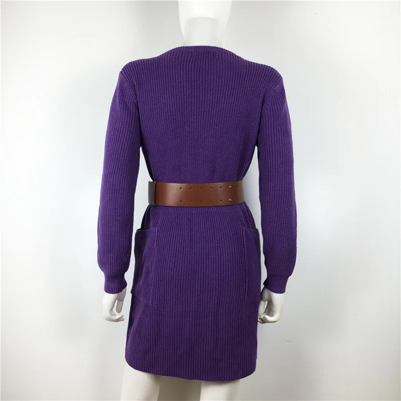 High Quality Bodycon Dress Fall Winter Fashion Women V-Neck Long Sleeve Knitting Cardigans Elasticity Sweater Dress Green