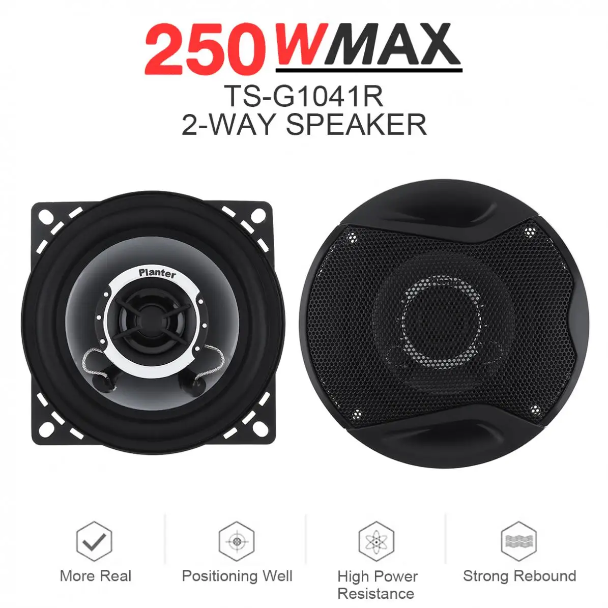 

2Pcs car speakers 4 Inch 10cm 150W Dual-Cone Car Coaxial speaker Horn Auto Audio Music Stereo Full Range Frequency Hifi Speakers