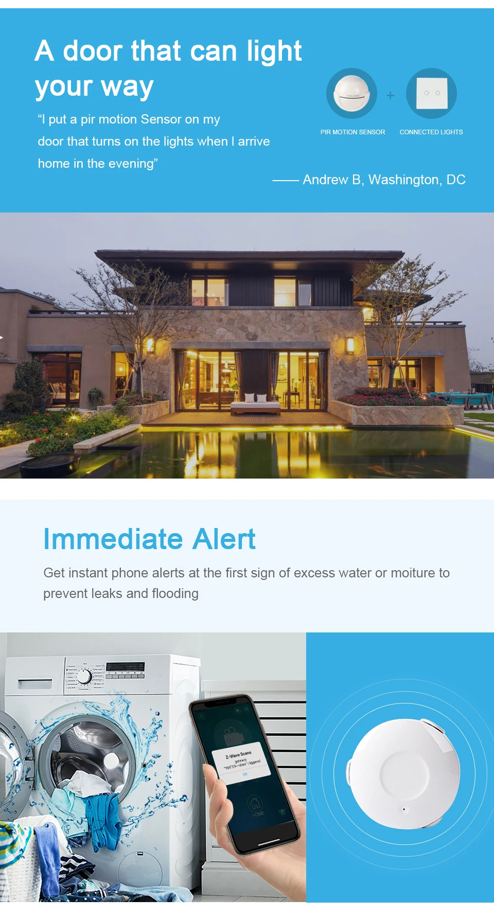ZWave контроллер-концентратор Smart Home Поддержка всех смарт-устройств Z-Wave Alexa Google Home Совместимость