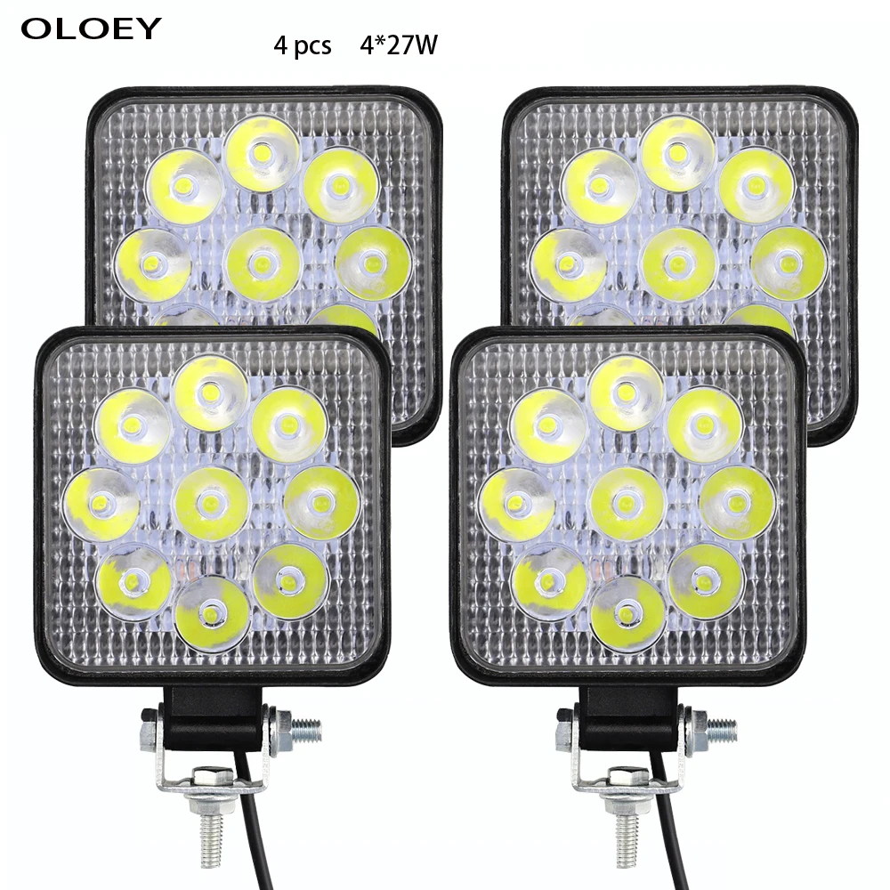 Светодиодный мини рабочий светильник 27 Вт квадратный Точечный 12 В 24 светодиодный