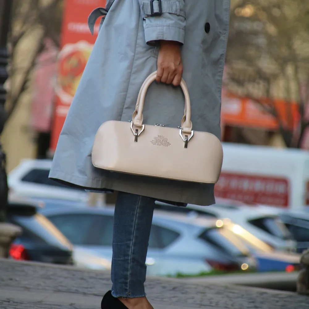 Брендовая Длинная черная женская сумка в виде ракушки Сумки из натуральной кожи